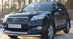 22 399 р. Защита переднего бампера (2 трубыØ76 и 42 мм, нержавейка) SLITKOFF  Toyota RAV4  XA30 (2010-2013) 5 дв. 2-ой рестайлинг  с доставкой в г. Королёв. Увеличить фотографию 4