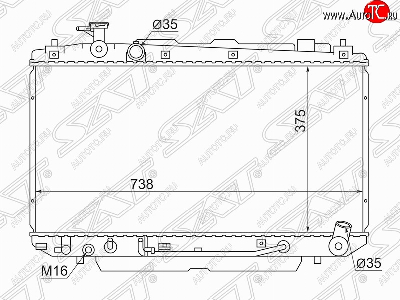 7 449 р. Радиатор двигателя SAT Toyota RAV4 CA20 3 дв. дорестайлинг (2000-2003)  с доставкой в г. Королёв