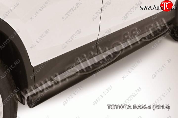 12 499 р. Защита порогов Slitkoff  Toyota RAV4  XA40 (2012-2015) 5 дв. дорестайлинг (Цвет: серебристый)  с доставкой в г. Королёв