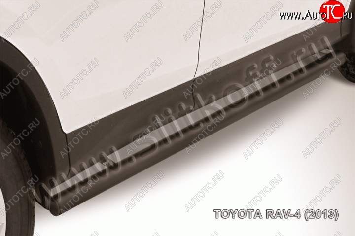 10 699 р. Защита порогов Slitkoff  Toyota RAV4  XA40 (2012-2015) 5 дв. дорестайлинг (Цвет: серебристый)  с доставкой в г. Королёв