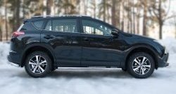 15 299 р. Защита порогов из круглой трубы диаметром 63 мм (рестайлинг) Russtal Toyota RAV4 XA40 5 дв. дорестайлинг (2012-2015) (Защита порогов с со скосами на торцах (вариант 1))  с доставкой в г. Королёв. Увеличить фотографию 4