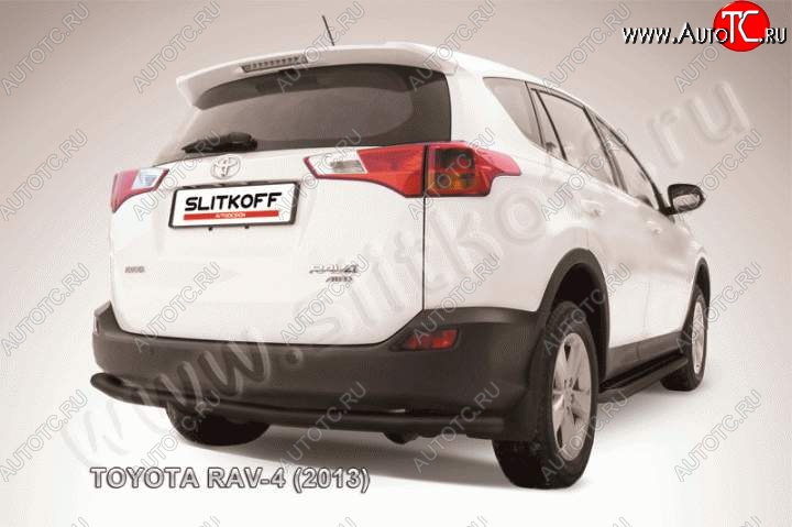 8 199 р. Защита задняя Slitkoff  Toyota RAV4  XA40 (2012-2015) 5 дв. дорестайлинг (Цвет: серебристый)  с доставкой в г. Королёв