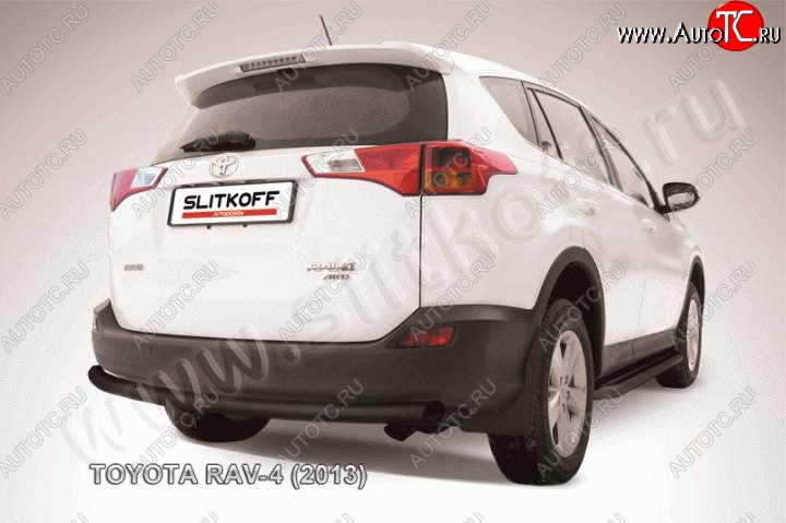 6 399 р. Защита заднего бампера d57 радиусная  Toyota RAV4  XA40 (2012-2015) 5 дв. дорестайлинг (Цвет: серебристый)  с доставкой в г. Королёв