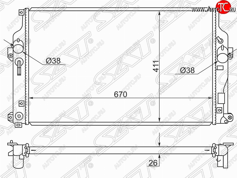 8 849 р. Радиатор двигателя SAT  Toyota RAV4  XA40 (2012-2019) 5 дв. дорестайлинг, 5 дв. рестайлинг  с доставкой в г. Королёв