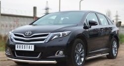 14 849 р. Защита порогов из круглой трубы диаметром 63 мм Russtal Toyota Venza GV10 рестайлинг (2012-2016) (Защита порогов с со скосами на торцах (вариант 1))  с доставкой в г. Королёв. Увеличить фотографию 4