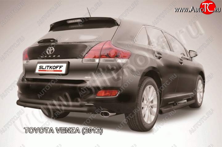 10 349 р. Защита задняя Slitkoff Toyota Venza GV10 рестайлинг (2012-2016) (Цвет: серебристый)  с доставкой в г. Королёв