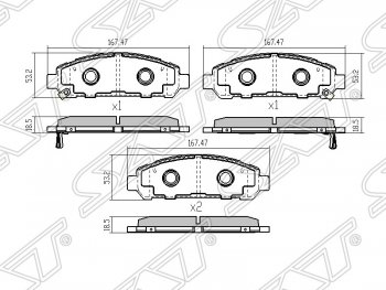 Колодки тормозные SAT (передние) Toyota Venza GV10 дорестайлинг (2008-2012)