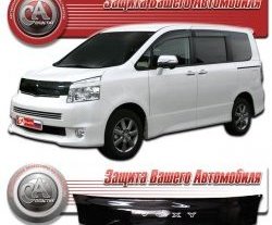 2 059 р. Дефлектор капота CA-Plastic (черный) Toyota Voxy минивэн R70 дорестайлинг (2007-2010) (серия Classic черный, Без надписи)  с доставкой в г. Королёв. Увеличить фотографию 2