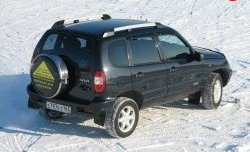 5 299 р. Рейлинги АПС L Chevrolet Niva 2123 дорестайлинг (2002-2008) (Башмак черный, рейлинг серый)  с доставкой в г. Королёв. Увеличить фотографию 3