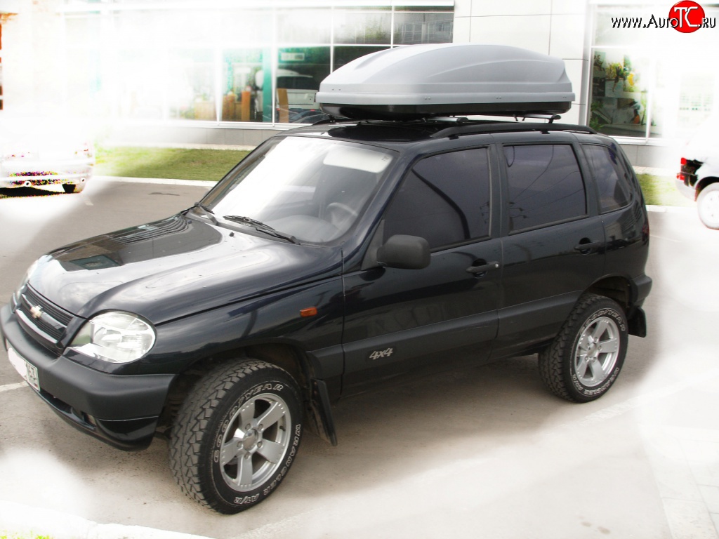 3 299 р. Рейлинги Лидер-премиум на автомобиль Chevrolet Niva 2123 дорестайлинг (2002-2008) (Цвет: чёрный)  с доставкой в г. Королёв