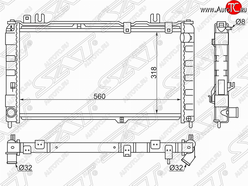 3 789 р. Радиатор двигателя (трубчатый) SAT  Datsun mi-DO, on-DO, ВИС 2349 бортовой, Лада 2349 (бортовой)  с доставкой в г. Королёв