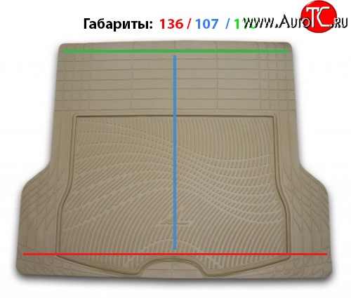 6 699 р. Универсальный коврик в багажник Element-Autofamily (полиуретан) Geely Vision FC2 дорестайлинг (2014-2016) (бежевый)  с доставкой в г. Королёв