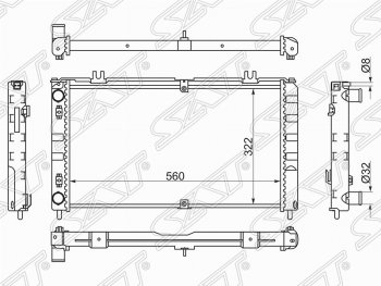 Радиатор двигателя (трубчатый, МКПП, Panasonic) SAT Лада (ваз) Приора (приору) ( 2170,  2171,  2172,  21728) (2007-2018) 2170, 2171, 2172, 21728 седан дорестайлинг, универсал дорестайлинг , хэтчбек дорестайлинг, купе дорестайлинг, купе рестайлинг, седан рестайлинг, универсал рестайлинг, хэтчбек рестайлин