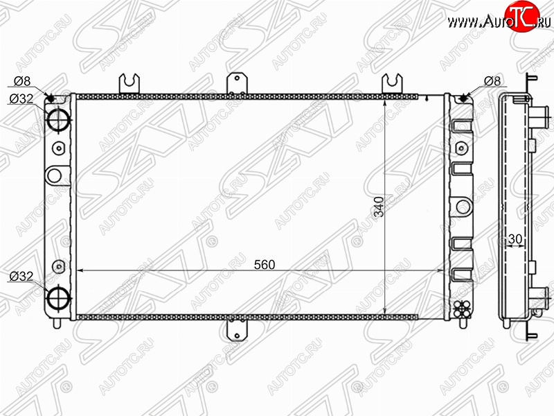 3 399 р. Радиатор двигателя (трубчатый, МКПП) SAT  Лада Приора ( 2170,  2171,  2172,  21728) (2007-2018) седан дорестайлинг, универсал дорестайлинг , хэтчбек дорестайлинг, купе дорестайлинг, купе рестайлинг, седан рестайлинг, универсал рестайлинг, хэтчбек рестайлин  с доставкой в г. Королёв