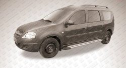 10 999 р. Алюминиевые пороги Slitkoff Luxe Silver Лада Ларгус рестайлинг R90 (2021-2024)  с доставкой в г. Королёв. Увеличить фотографию 2