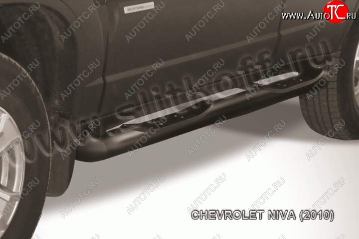 13 749 р. Защита порогов Slitkoff Chevrolet Niva 2123 рестайлинг (2009-2020) (Цвет: серебристый)  с доставкой в г. Королёв