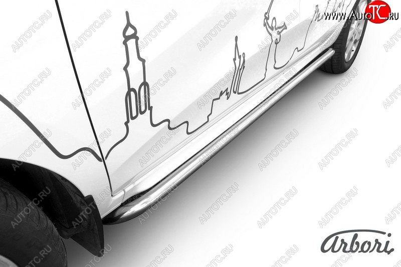 13 399 р. Защита штатных порогов Arbori (с гибами, нержавейка, d42 mm). Лада XRAY (2016-2022)  с доставкой в г. Королёв