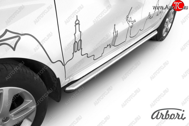 13 999 р. Защита штатных порогов Arbori (нержавейка, d57 mm). Лада XRAY (2016-2022)  с доставкой в г. Королёв