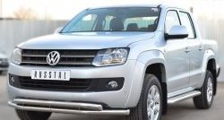 21 349 р. Защита переднего бампера (2 трубыØ63 мм, нержавейка) SLITKOFF Volkswagen Amarok дорестайлинг (2009-2016)  с доставкой в г. Королёв. Увеличить фотографию 4