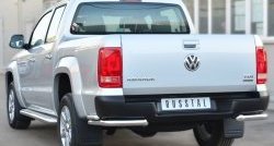 22 349 р. Защита заднего бампера (Ø63 и 42 мм, нержавейка) SLITKOFF Volkswagen Amarok дорестайлинг (2009-2016)  с доставкой в г. Королёв. Увеличить фотографию 3