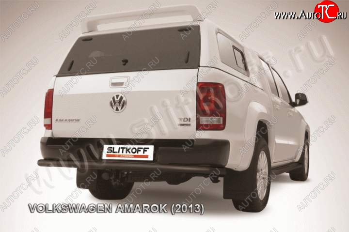 13 299 р. Защита задняя Slitkoff Volkswagen Amarok дорестайлинг (2009-2016) (Цвет: серебристый)  с доставкой в г. Королёв