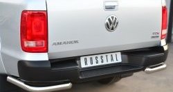 16 549 р. Одинарная защита заднего бампера из трубы диаметром 63 мм SLITKOFF Volkswagen Amarok дорестайлинг (2009-2016)  с доставкой в г. Королёв. Увеличить фотографию 2