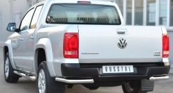 16 549 р. Одинарная защита заднего бампера из трубы диаметром 63 мм SLITKOFF Volkswagen Amarok дорестайлинг (2009-2016)  с доставкой в г. Королёв. Увеличить фотографию 3