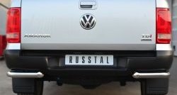 16 549 р. Одинарная защита заднего бампера из трубы диаметром 63 мм SLITKOFF Volkswagen Amarok дорестайлинг (2009-2016)  с доставкой в г. Королёв. Увеличить фотографию 1