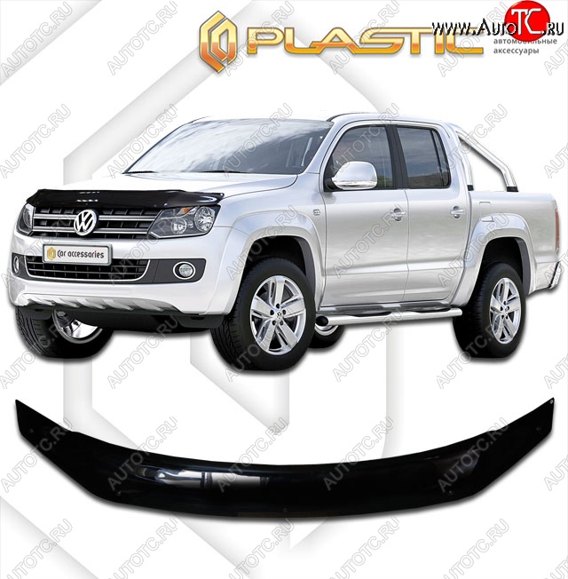 2 059 р. Дефлектор капота CA-Plastik  Volkswagen Amarok (2016-2022) рестайлинг (Classic черный, Без надписи)  с доставкой в г. Королёв