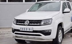 15 699 р. Защита переднего бампера (Ø63 мм, нержавейка) SLITKOFF  Volkswagen Amarok (2016-2022) рестайлинг  с доставкой в г. Королёв. Увеличить фотографию 3