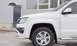 18 549 р. Защита переднего бампера (2 трубыØ63 мм, нержавейка) SLITKOFF Volkswagen Amarok рестайлинг (2016-2022)  с доставкой в г. Королёв. Увеличить фотографию 4