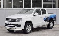 21 999 р. Защита переднего бампера (2 трубыØ76 и 63 мм, нержавейка) SLITKOFF Volkswagen Amarok рестайлинг (2016-2022)  с доставкой в г. Королёв. Увеличить фотографию 2