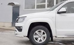 21 999 р. Защита переднего бампера (2 трубыØ76 и 63 мм, нержавейка) SLITKOFF Volkswagen Amarok рестайлинг (2016-2022)  с доставкой в г. Королёв. Увеличить фотографию 4