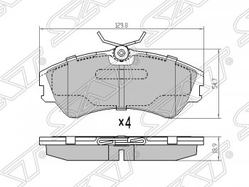 Колодки тормозные SAT (передние) Volkswagen Caravelle T4 рестайлинг (1995-2003)