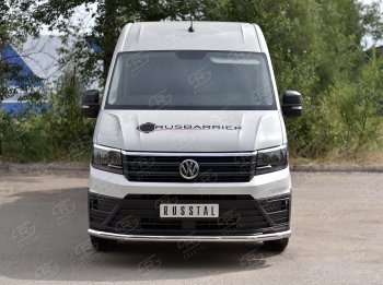 Защита переднего бампера (Ø63 мм, нержавейка) SLITKOFF Volkswagen Crafter 2 (2017-2024)