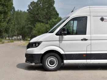 16 299 р. Защита переднего бампера (Ø63 мм, нержавейка) SLITKOFF Volkswagen Crafter 2 (2017-2024)  с доставкой в г. Королёв. Увеличить фотографию 3