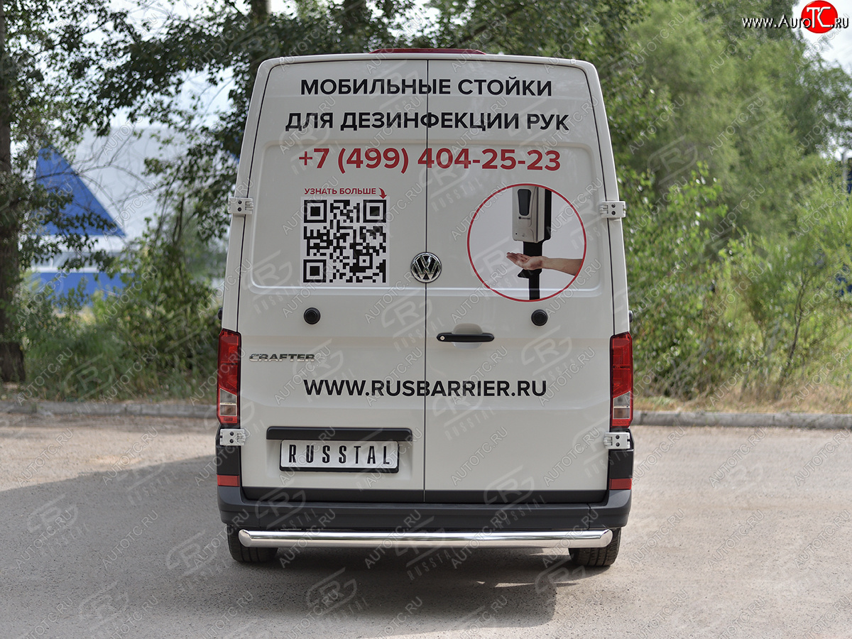 16 999 р. Защита заднего бампера (Ø76 мм, нержавейка) SLITKOFF Volkswagen Crafter 2 (2017-2025)  с доставкой в г. Королёв