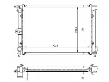 Радиатор двигателя SAT  Golf  2, Jetta  А2