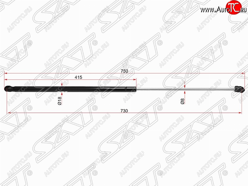 739 р. Газовый упор капота SAT  Volkswagen Golf  6 (2008-2014) хэтчбэк 5 дв.  с доставкой в г. Королёв