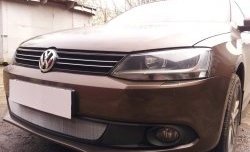 1 539 р. Сетка на бампер Russtal (хром) Volkswagen Jetta A6 седан дорестайлинг (2011-2015)  с доставкой в г. Королёв. Увеличить фотографию 3