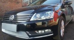 1 539 р. Сетка на бампер Russtal (хром) Volkswagen Passat B7 седан (2010-2015)  с доставкой в г. Королёв. Увеличить фотографию 3