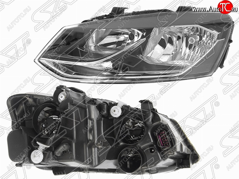 6 599 р. Левая фара SAT Volkswagen Polo 5 седан рестайлинг (2015-2020)  с доставкой в г. Королёв