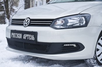 1 979 р. Защитная сетка решетки переднего бампера RA Volkswagen Polo 5 седан дорестайлинг (2009-2015)  с доставкой в г. Королёв. Увеличить фотографию 3