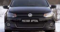 999 р. Зимняя заглушка решетки переднего бампера РА (Highline) Volkswagen Polo 5 седан дорестайлинг (2009-2015)  с доставкой в г. Королёв. Увеличить фотографию 2