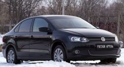 999 р. Зимняя заглушка решетки переднего бампера РА (Highline) Volkswagen Polo 5 седан дорестайлинг (2009-2015)  с доставкой в г. Королёв. Увеличить фотографию 3