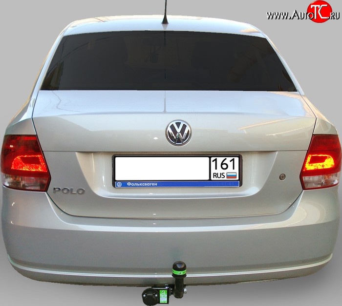 6 199 р. Фаркоп Лидер Плюс  Volkswagen Polo  5 (2009-2020) седан дорестайлинг, хэтчбек рестайлинг (Без электропакета)  с доставкой в г. Королёв