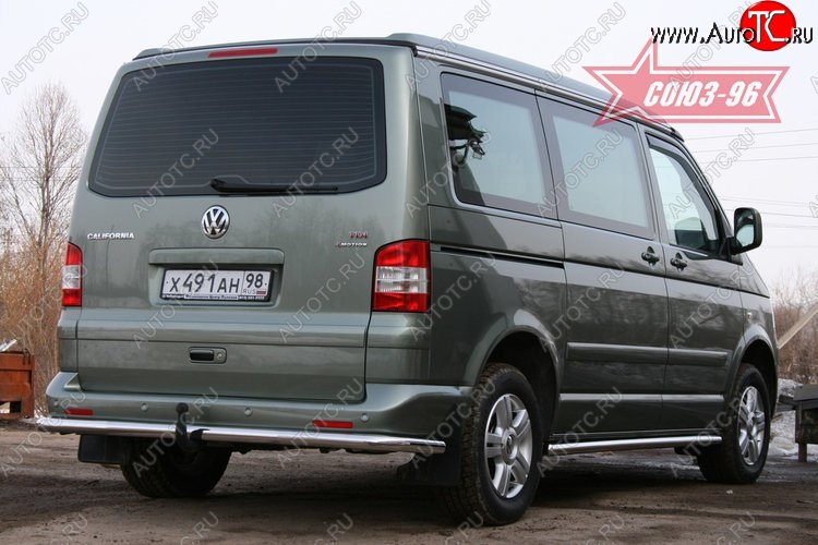 10 844 р. Защита заднего бампера Souz-96 (d60) Volkswagen Transporter T5 дорестайлинг (2003-2009)  с доставкой в г. Королёв