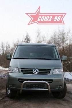 12 959 р. Защита переднего бампера Souz-96 (d60) Volkswagen Transporter T5 рестайлинг (2009-2015)  с доставкой в г. Королёв. Увеличить фотографию 3