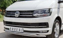 21 699 р. Защита переднего бампера (2 трубыØ42 мм, нержавейка) SLITKOFF  Volkswagen Caravelle  T6 - Transporter  T6  с доставкой в г. Королёв. Увеличить фотографию 3