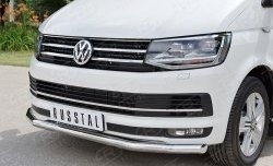 17 499 р. Защита переднего бампера (Ø63 мм, нержавейка) SLITKOFF Volkswagen Transporter T6 дорестайлинг (2015-2019)  с доставкой в г. Королёв. Увеличить фотографию 2